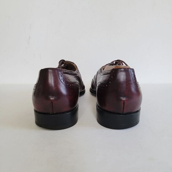 Stamati Mastroianni Shoes Men's 9M Burgundy Maroon Hand Made Italy Wingtips - Picture 5 of 16